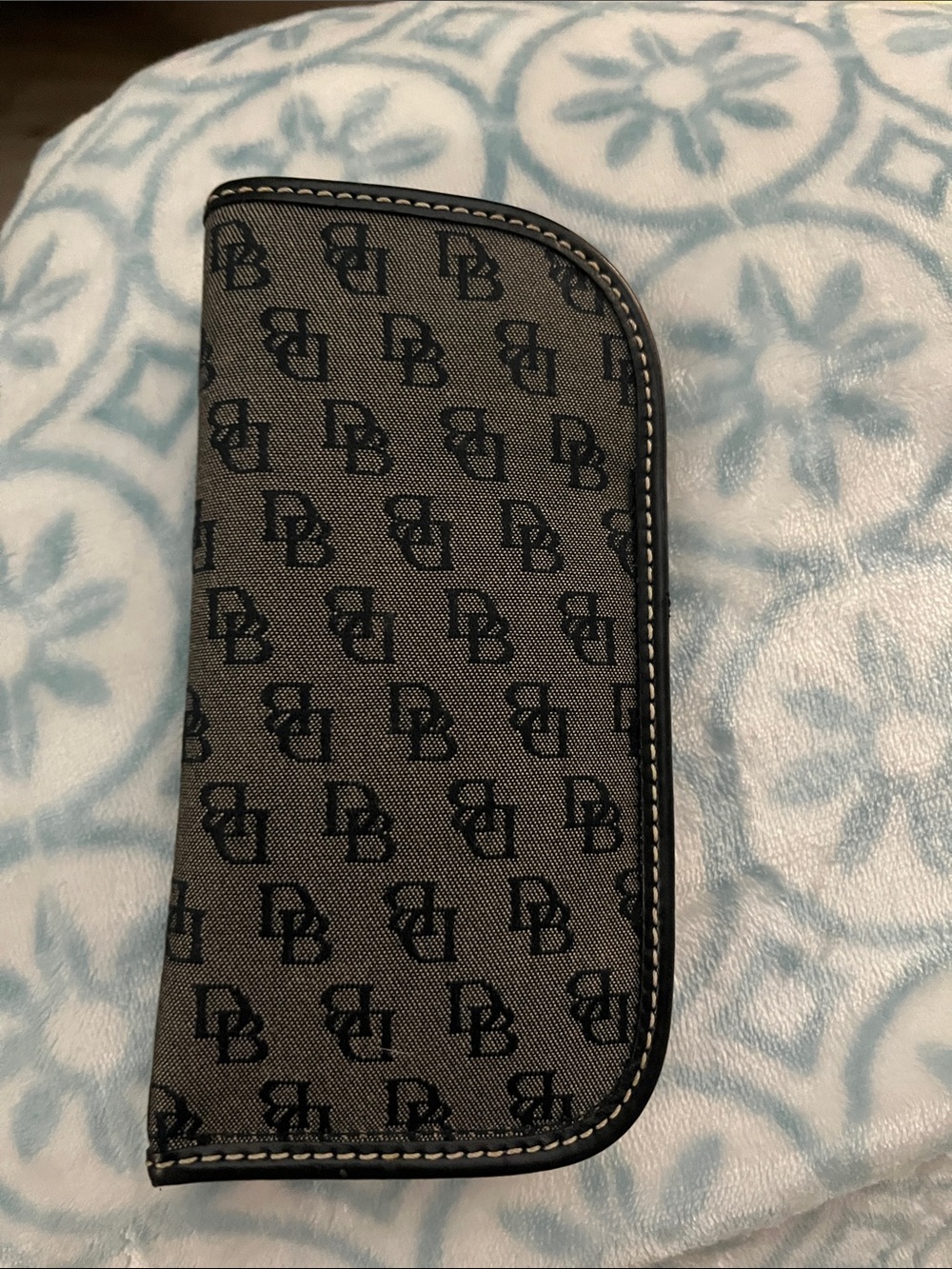 Dooney & Bourke Gray and Black Signature Phone Wallet Case